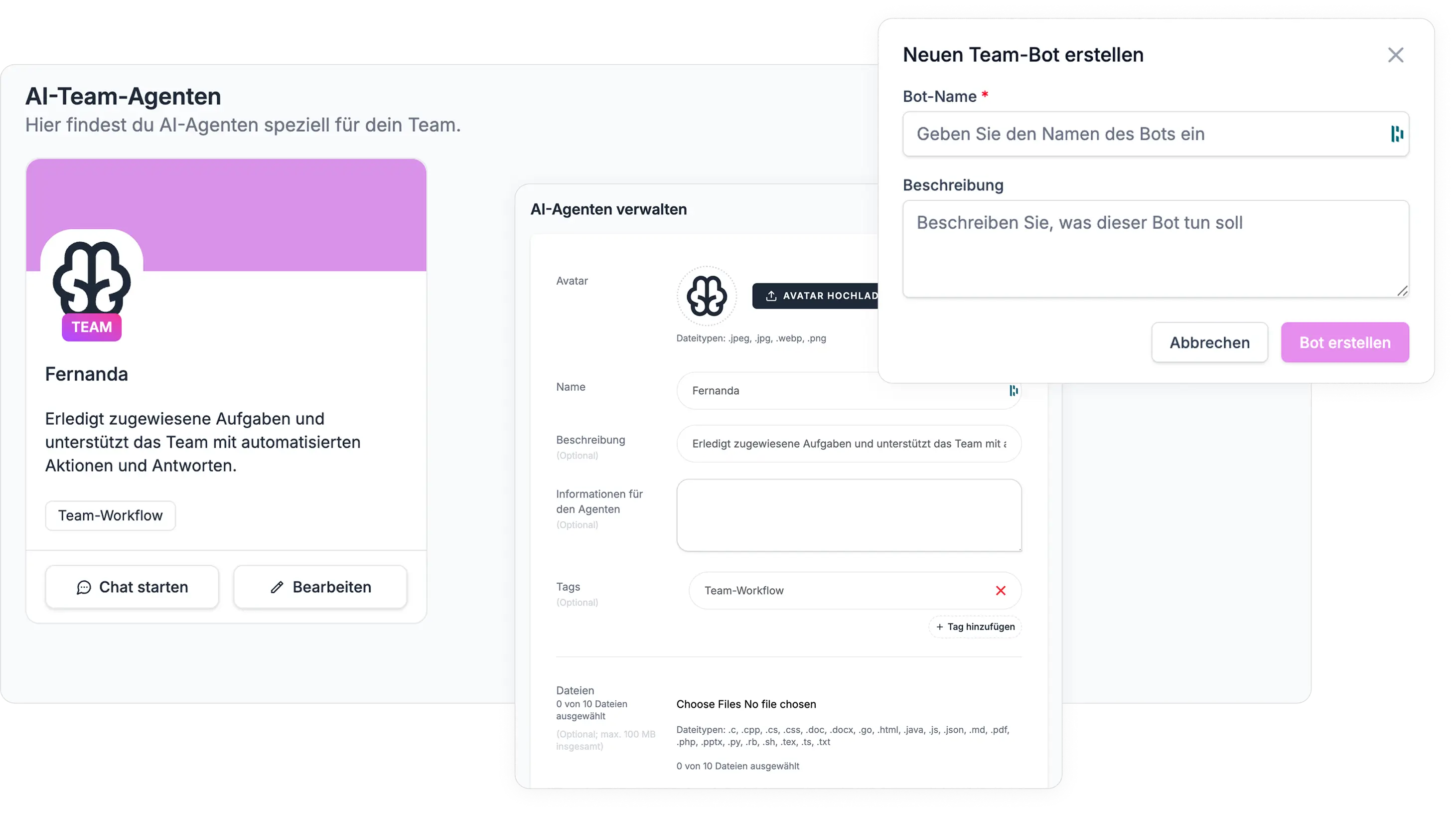 Team AI-Agenten - Gemeinsam genutzte Assistenten für dein Team