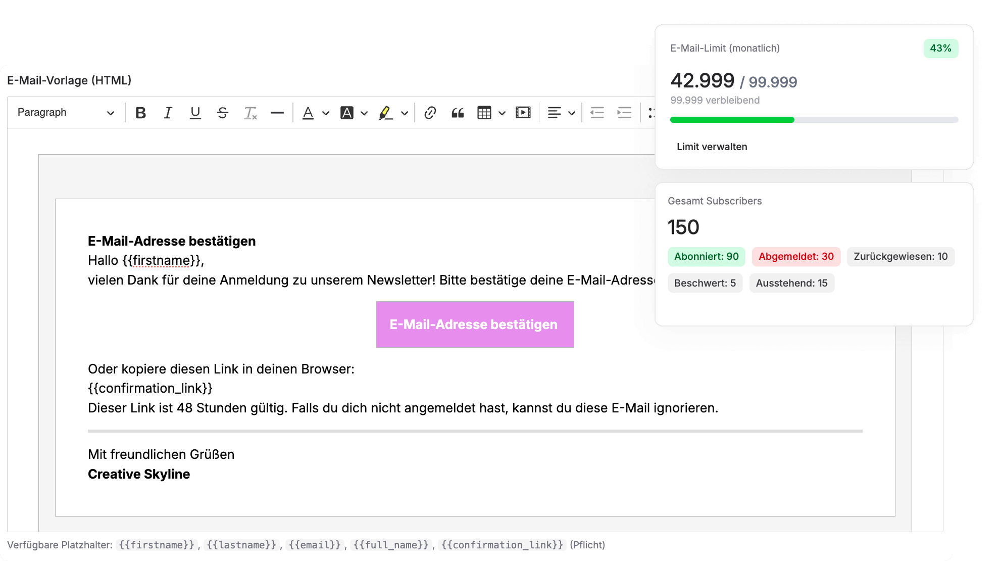 E-Mail-Marketing direkt aus deinem CRM - ohne Umwege.